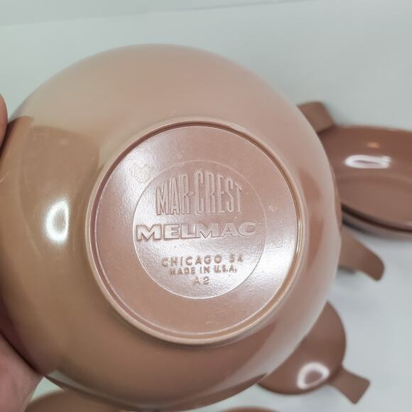 Vintage MCM Melamine Dishes Mauve Melmac marked and unmarked lot of 30-read - Picture 7 of 12